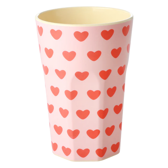 Großer Becher - Hellrosa - Sweet Hearts Print