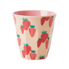 Medium Becher - Hellrosa - Strawberry Print