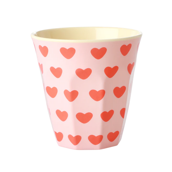 Medium Becher - Hellrosa - Sweet Hearts Print