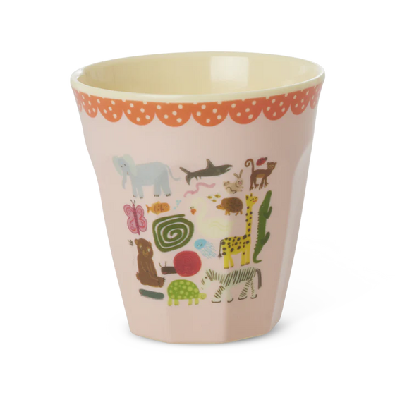 Medium Becher - Wildlife Print - Pink