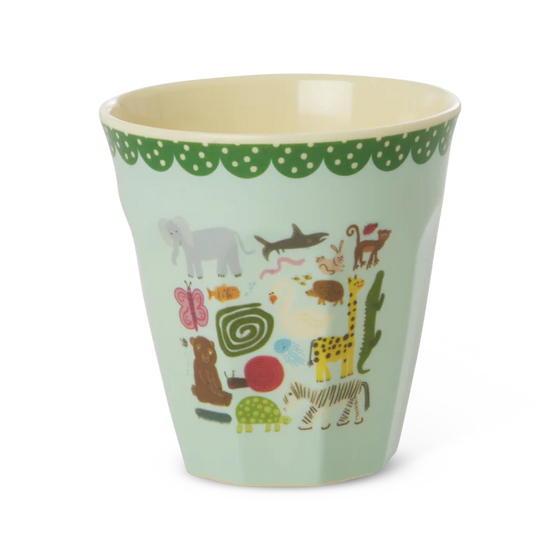 Medium Becher - Wildlife Print - Mint