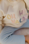 Oversized Sweatshirt 'oh hey vacay' - beige
