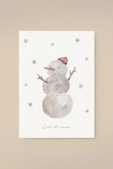  POSTKARTE SCHNEEMANN "LET IT SNOW"