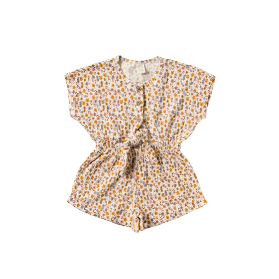 Flower Bud Tie Jumpsuit - Shortbread