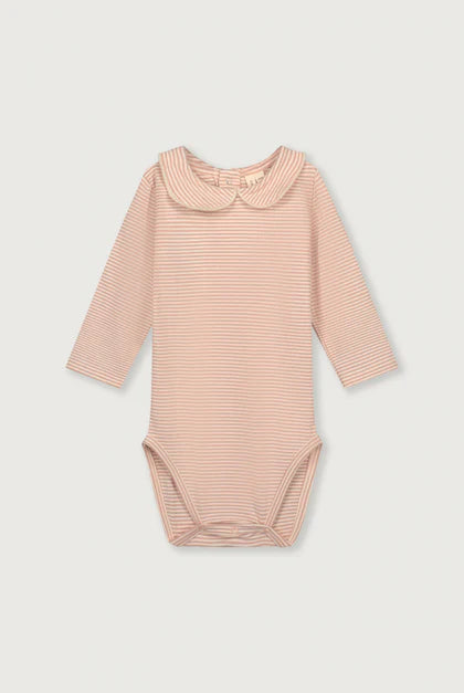 Baby Body mit Kragen GOTS - Biscuit/Cream
