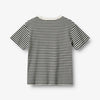T-shirt S/S Fabian - navy rib stripe