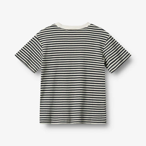 T-shirt S/S Fabian - navy rib stripe