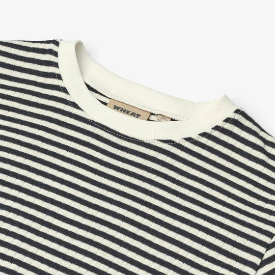 T-shirt S/S Fabian - navy rib stripe