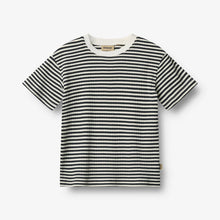  T-shirt S/S Fabian - navy rib stripe