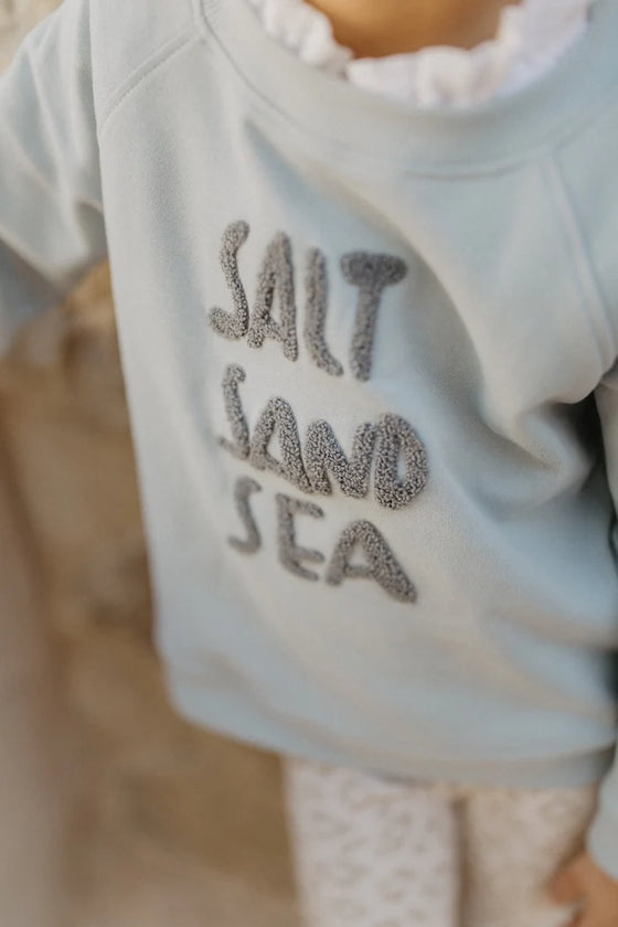 Unisex Oversized Sweatshirt 'salt sand sea' - clear blue