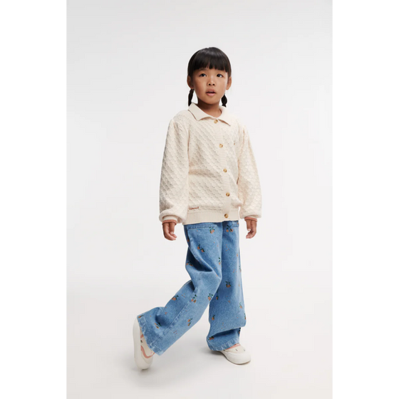 CESAR BEDRUCKTE JEANSHOSE - PEACH / LIGHT BLUE DENIM