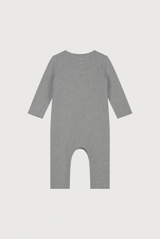 Baby Anzug mit Druckknöpfen GOTS - Grey Melange