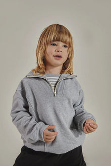  Jumper mit Reisverschluss - Grey Melange