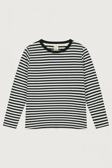  L/S Langarmshirt GOTS - Nearly Black/Off-white