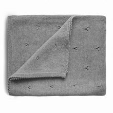  Knitted Pointelle Babydecke - gray melanche