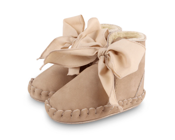 Pina Organza Booties | Truffle Nubuck + Cedar Cotton