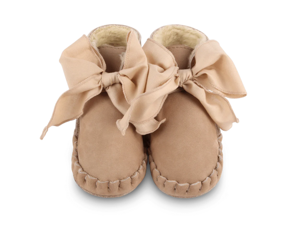 Pina Organza Booties | Truffle Nubuck + Cedar Cotton